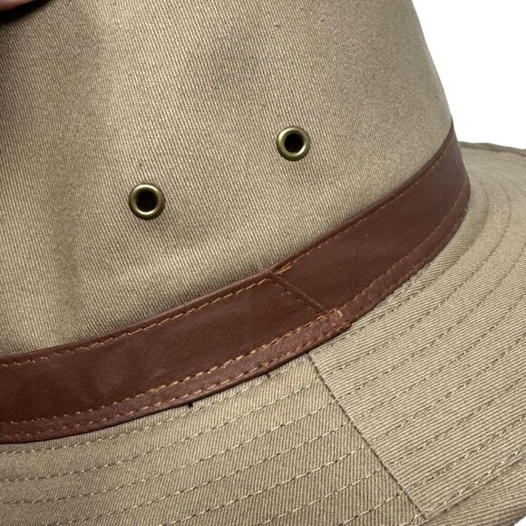 Dorfman Hat Co. Men's Twill Outback Hat beige UPF 50 size Large - Picture 6 of 10
